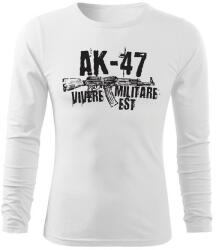DRAGOWA Fit-T hosszú ujjú póló Seneca AK-47, fehér 160g/m2