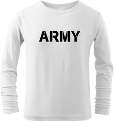 DRAGOWA Gyerek hosszú ujjú póló Army, fehér