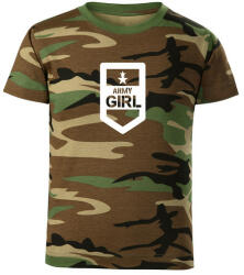 DRAGOWA Gyerek rövid ujjú póló Army girl, terepmintás