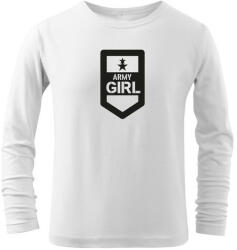 DRAGOWA Gyerek hosszú ujjú póló Army girl, fehér