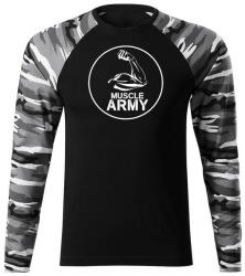 DRAGOWA Fit-T hosszú ujjú póló muscle army biceps, metro 160g/m2