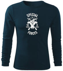 DRAGOWA Fit-T hosszú ujjú póló special forces, sötétkék160g/m2