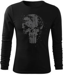 DRAGOWA Fit-T hosszú ujjú póló Frank The Punisher, fekete 160g/m2
