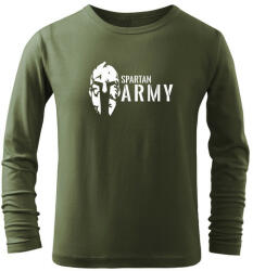 DRAGOWA Gyerek hosszú ujjú póló Spartan army, oliva