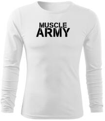 DRAGOWA Fit-T hosszú ujjú póló muscle army , fehér 160g/m2
