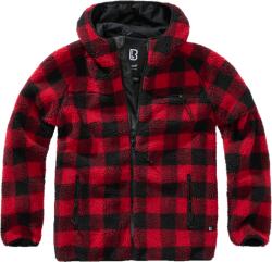 Brandit Jachetă cu glugă din fleece Brandit Teddyfleece Worker, roșu/negru