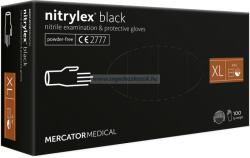 Mercator Medical nitrylex black púdermentes nitril kesztyű XL 100db - Fekete gumikesztyű