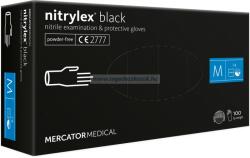 Mercator Medical nitrylex black púdermentes nitril kesztyű M 100db - Fekete gumikesztyű
