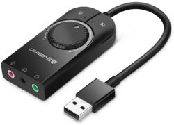  Adapter: Ugreen 40964 - USB / Audio jack külső sztereó hang adapter, fekete