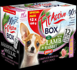  AKCIÓS FitActive DOG FITABOX Lamb & Rabbit - nedves eledel (bárány, nyúl) válogatás szószban kutyák részére (6X12x100g)