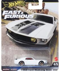 Mattel Hot Wheels: Halálos Iramban 1969 Ford Mustang BOSS 302 fehér kisautó 1/64 - Mattel (HNW46/HYP71) - jatekshop