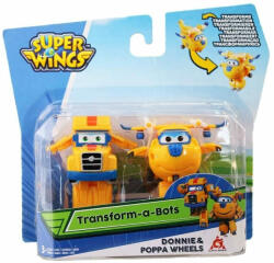 Super Wings átalakuló játékrepülő Donnie és Poppa Wheels