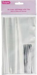 Culpitt Cellofán tasakok ezüst szalaggal 12x20cm, 50db - Culpitt (15305)