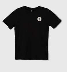 Converse gyerek pamut póló fekete, nyomott mintás - fekete 155-159