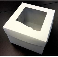 dortis Tortadoboz fehér négyzet alakú ablakkal 10db (25 x 25 x 19, 5 cm) - dortis (DR-WR1)