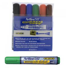 Artline Marker tabla varf rotund 2.0 mm 6 culori/set Dry safe ink 517 ARTLINE (12091)