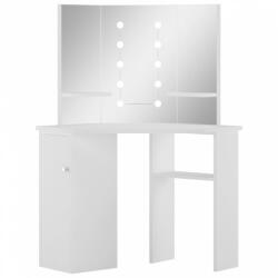 vidaXL Fehér sarok-fésülködőasztal led-izzókkal (288450) - plaza8