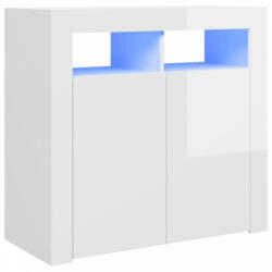 vidaXL Magasfényű fehér tálalószekrény led-lámpákkal 80 x 35 x 75 cm (804334) - plaza8