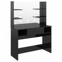 vidaXL Fényes fekete led-es mdf sminkasztal 100 x 40 x 135 cm (331541) - plaza8