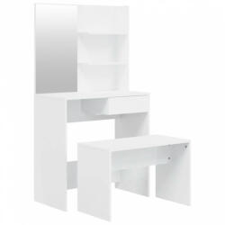 vidaXL Magasfényű fehér fésülködőasztal-szett 74, 5x40 x 141 cm (3114143) - plaza8
