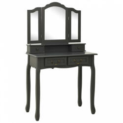 vidaXL Szürke császárfa fésülködőasztal-szett ülőkével 80x69x141 cm (289321) - plaza8