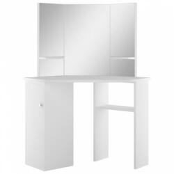 vidaXL Fehér sarok fésülködőasztal kozmetikai asztal sminkasztal (288451) - plaza8