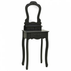 vidaXL Fekete császárfa fésülködőasztal-szett ülőkével 50x59x136 cm (289312) - plaza8