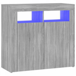 vidaXL Szürke sonoma tálalószekrény led-világítással 80 x 35 x 75 cm (815730) - plaza8