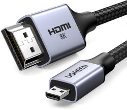 UGREEN Micro HDMI adapter kábel - HDMI 2.1 8K 2m Ugreen HD164 - szürke