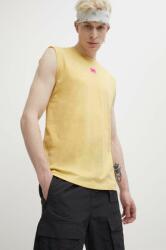 Hugo pamut póló sárga, férfi - sárga XL