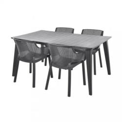 HECHT KERTI BÚTOR (1db jardin asztal+4db ELISA szék- graphit) SZEMÉLYES ÁTVÉTEL (HECHTELISAGRSET4)