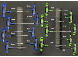 SP Tools Tálcás SP Tools "M" T-fogós imbusz, torx készlet 14 db-os (SP50080)