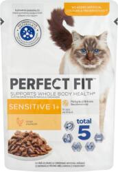 Perfect Fit Sensitive 1+ teljes értékű nedves eledel felnőtt macskáknak csirkével 85 g