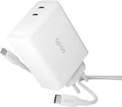 Epico - 100W-os GaN töltőcsomag 2m USB-C kábellel - Fehér (9915101100185_)