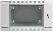 Lanberg WF02-6606-10S 19" 6U SZÉL: 600mm MÉLY: 600mm MAG: 374mm lapraszerelt üvegajtós szürke kétrészes fali rack szekrény (WF02-6606-10S)