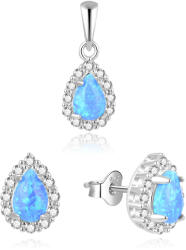 Beneto Frumos set de bijuterii cu opale albastre AGSET137L (pandantiv, cercei)