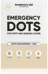 breakout + aid Emergency Dots For Spots and Blemishes helyi ápolás pattanásos bőrre niacinamiddal és cinkkel 72 db