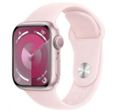 Apple Watch Series 9 GPS 41mm rózsaszín alumíniumtok, rózsaszín sportszíj S/M (MR933QC/A)