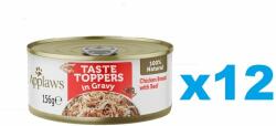 Applaws Taste Toppers Conserve caine adult, cu piept de pui cu carne de vita in aspic 12x156 g