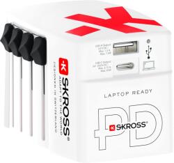 SKROSS World USB világutazó átalakító adapter, PD, (USB-C, USB-A) 65W, + USB-C kábel (1.302333)
