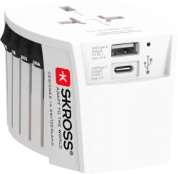 SKROSS MUV USB világutazó hálózati csatlakozó átalakító és 2*USB töltő (USB A és USB C) (1.302962) - lenser
