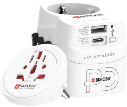 SKROSS PRO Light világutazó hálózati csatlakozó (USB-C, USB-A), PD, 45W + USB-C kábel (1.302474) - lenser