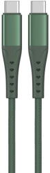 Lemontti Cablu Bending Aluminum Type-C la Type-C, Fast Charge, PD 60W, 2m, Verde (LEMCSTCF602MV) - 24mag