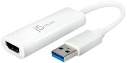 j5create Адаптер j5create JUA254, от USB-A(м) към HDMI(ж), Full HD, бял (JUA254)