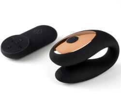 Virgite Vibrator Dublu E12, 7 Moduri Vibratii, 4 Viteze, Remote Control, Silicon, USB, Negru Vibrator