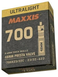 Maxxis Ultralight (0, 6 mm) 622 x 23/32 (700C) országúti belső gumi FV60 (60 mm hosszú szeleppel, presta) 76g