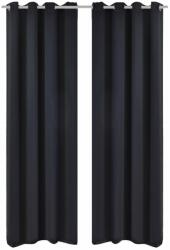 vidaXL 2 db fekete sötétítőfüggöny fém fűzőlyukakkal 135 x 175 cm (132199)