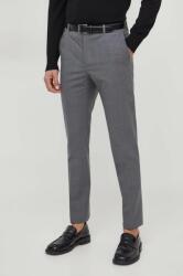Calvin Klein pantaloni de lână culoarea gri, drept K10K112936 PPYH-SPM02U_90X