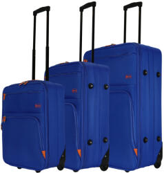Benzi BZ5383 kék 2 kerekű 3 részes bőrönd szett (BZ5383-szett-kek-narancs)