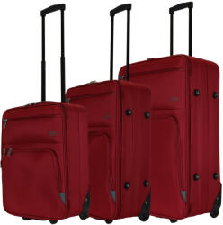 Benzi BZ5383 piros 2 kerekű 3 részes bőrönd szett (BZ5383-szett-piros)